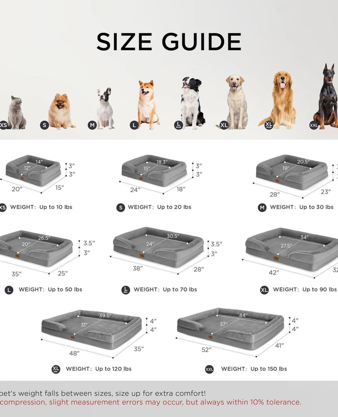 Cama ortopédica impermeable XL