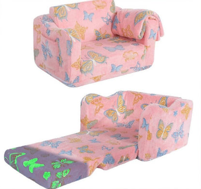 Sofá plegable 2 en 1 con manta