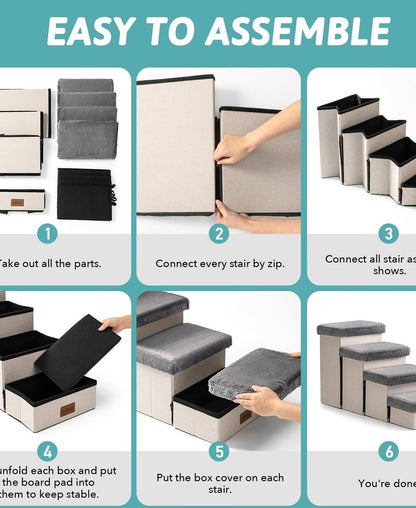 Gradas plegables con almacenamiento